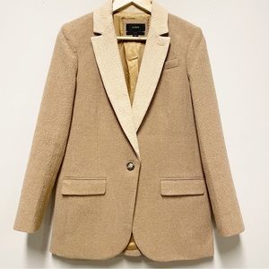 JCREW Alfie Blazer Contrast Collar Cotton/Wool Blend Single Breasted Size 4